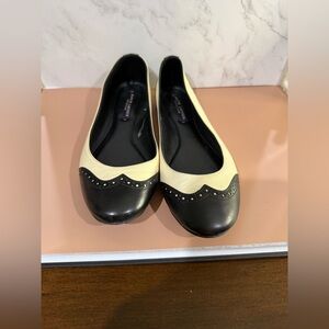 Ralph Lauren Two-Tone Black and Cream Flats